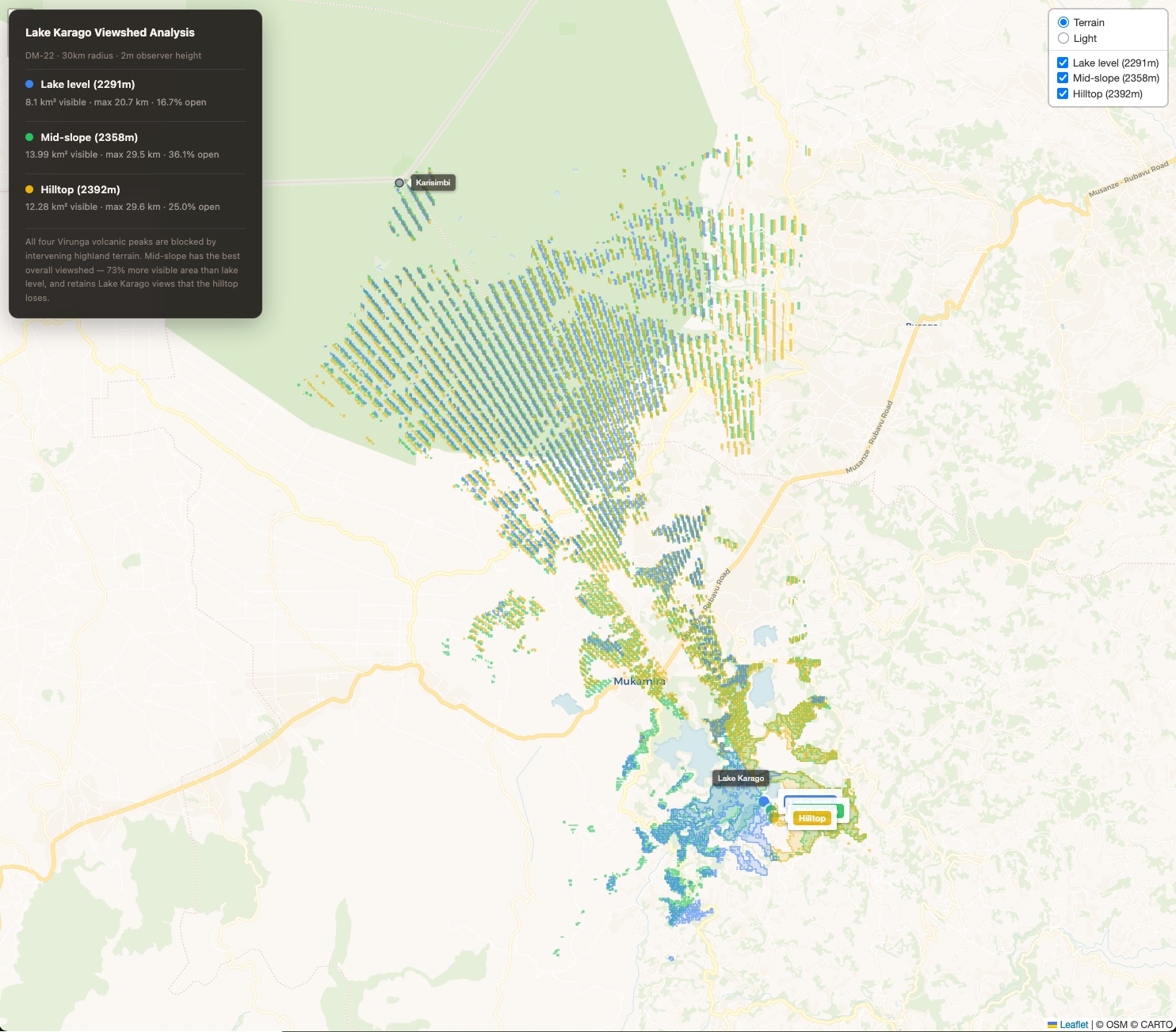 Viewshed analysis - all three layers