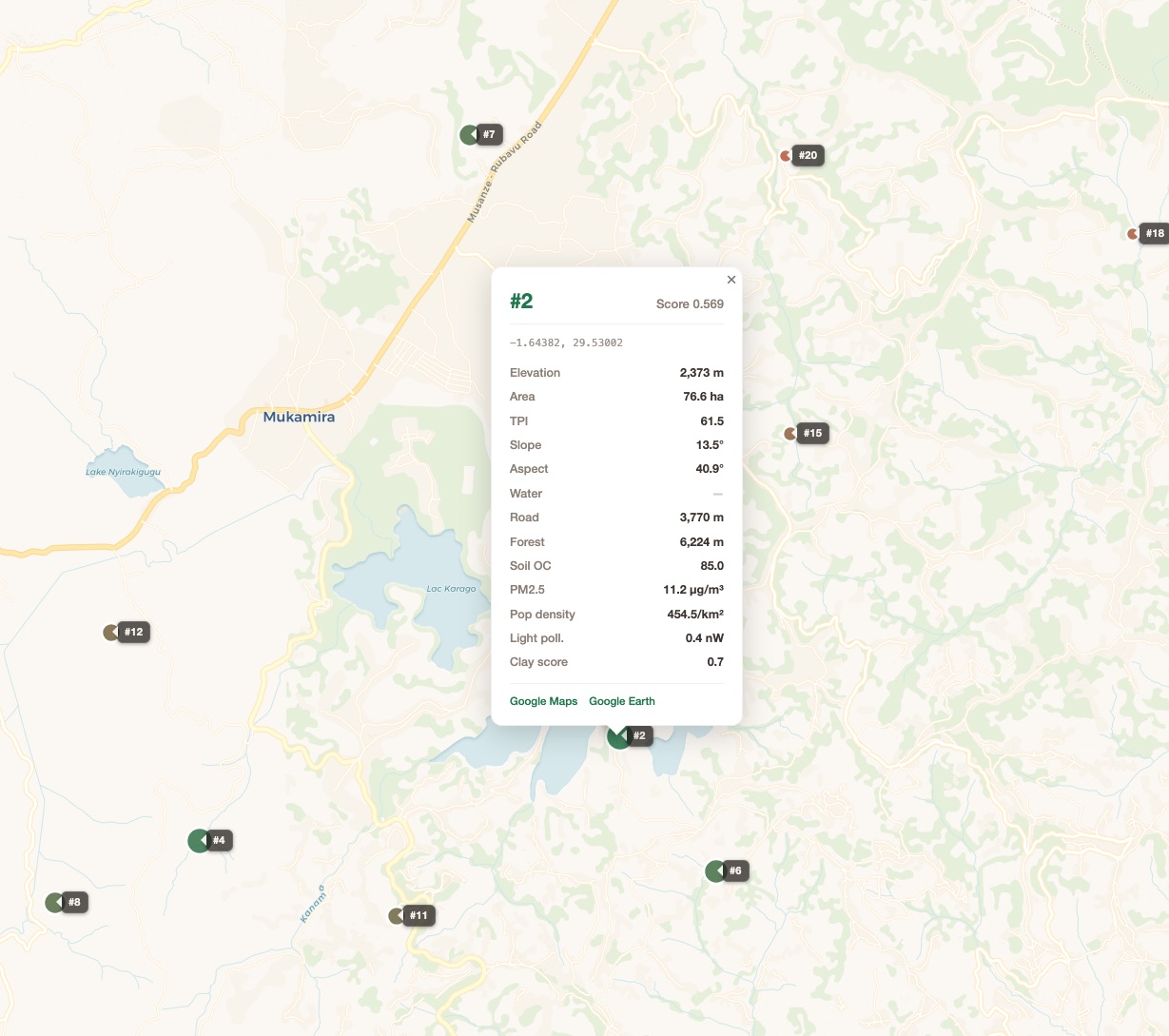 Virunga candidate map